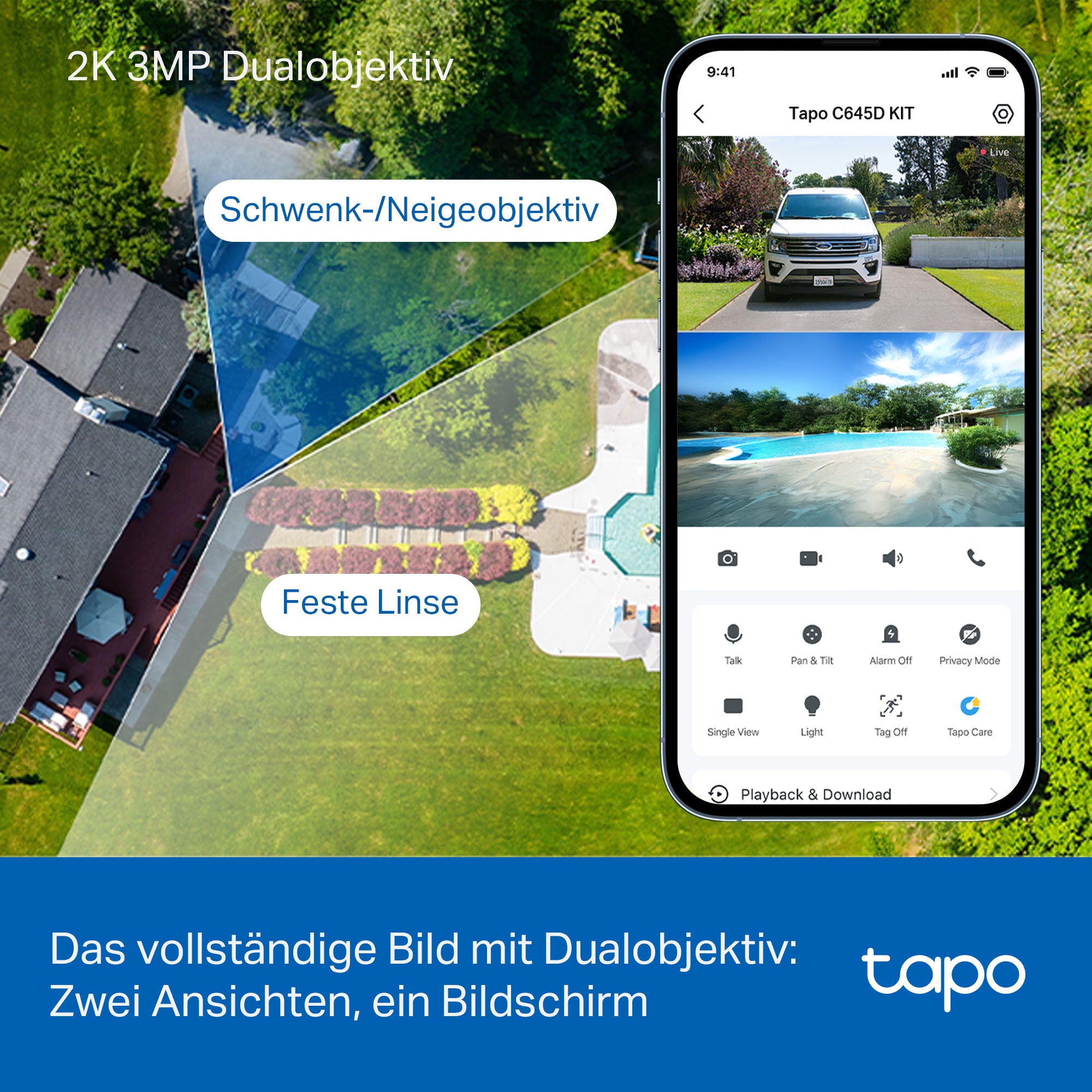 Tapo C645D KIT Solarbetriebenes dual lens Pan/Tilt Sicherheitskamera-Kit - Überwachungskamera