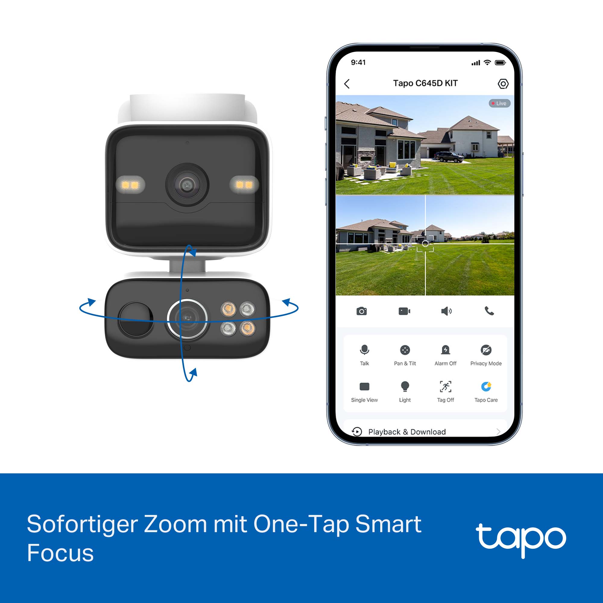 Tapo C645D KIT Solarbetriebenes dual lens Pan/Tilt Sicherheitskamera-Kit - Überwachungskamera