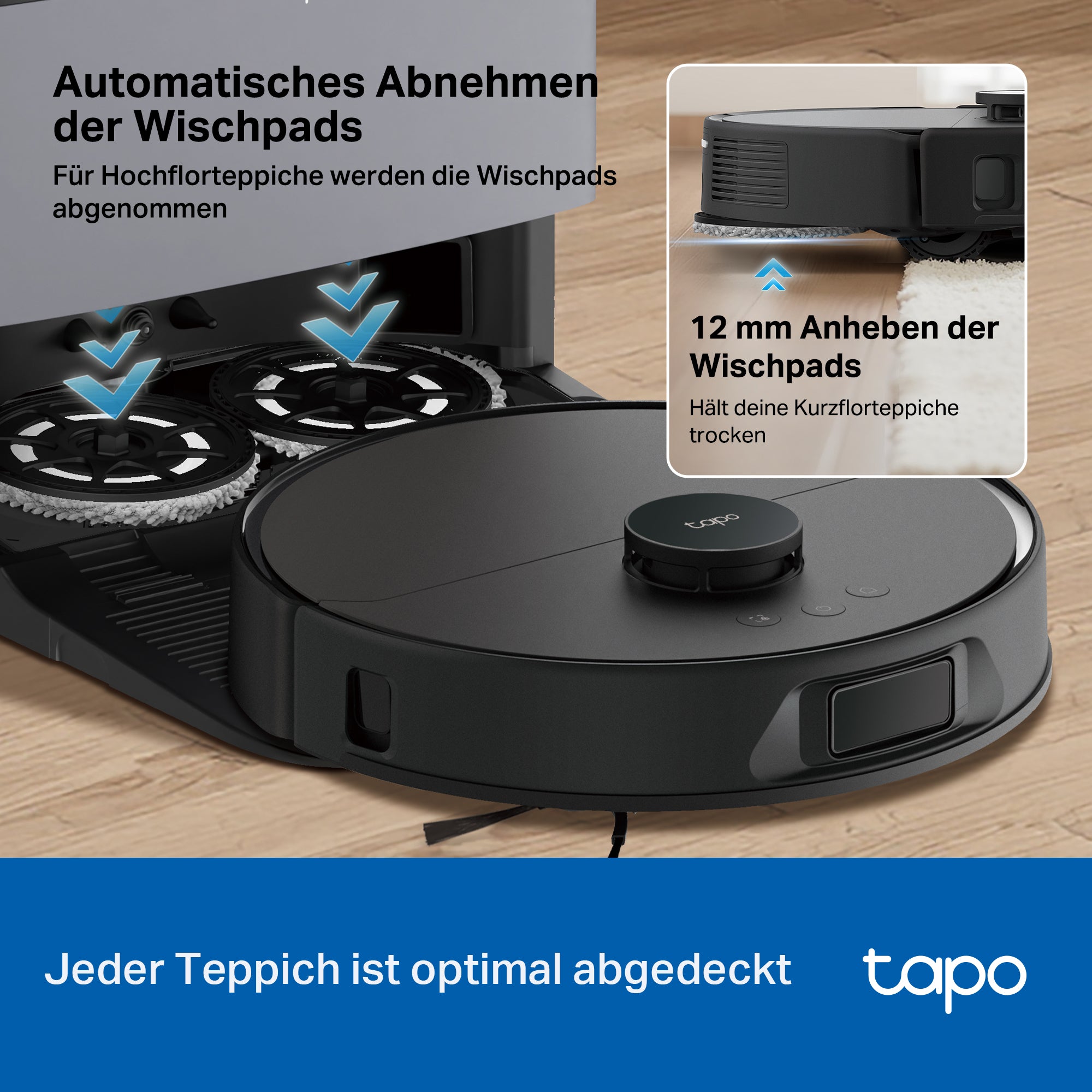 Tapo RV50 Pro Omni, Saug- & Wischroboter mit Selbstreinigung