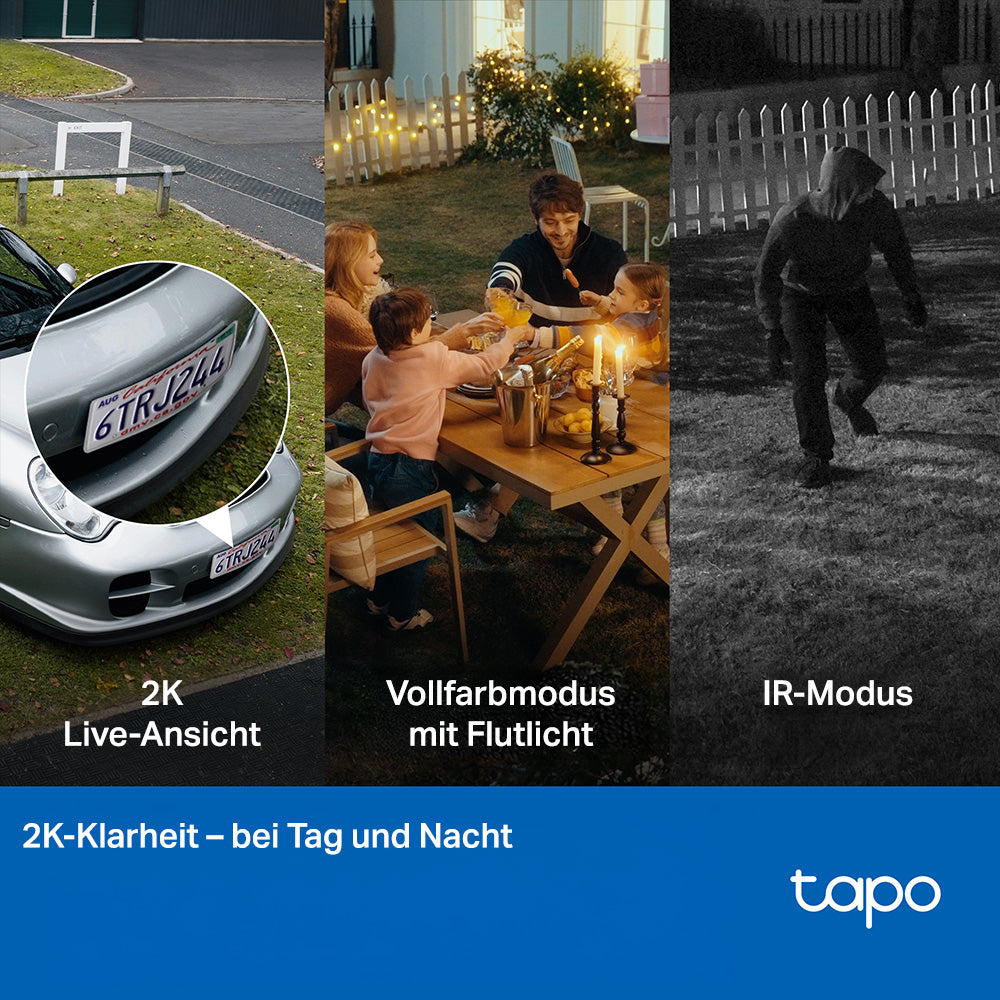 Tapo C615F KIT 2K 3MP 360° Solar-Flutlicht-Kamera - Floodlight Camera