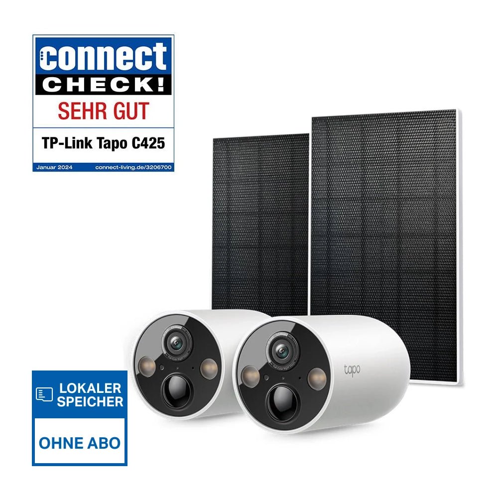 2K 4MP 10000mAh Solarbetriebene Akku Kamera | Tapo C425 KIT(2er - Pack) - Oktober4