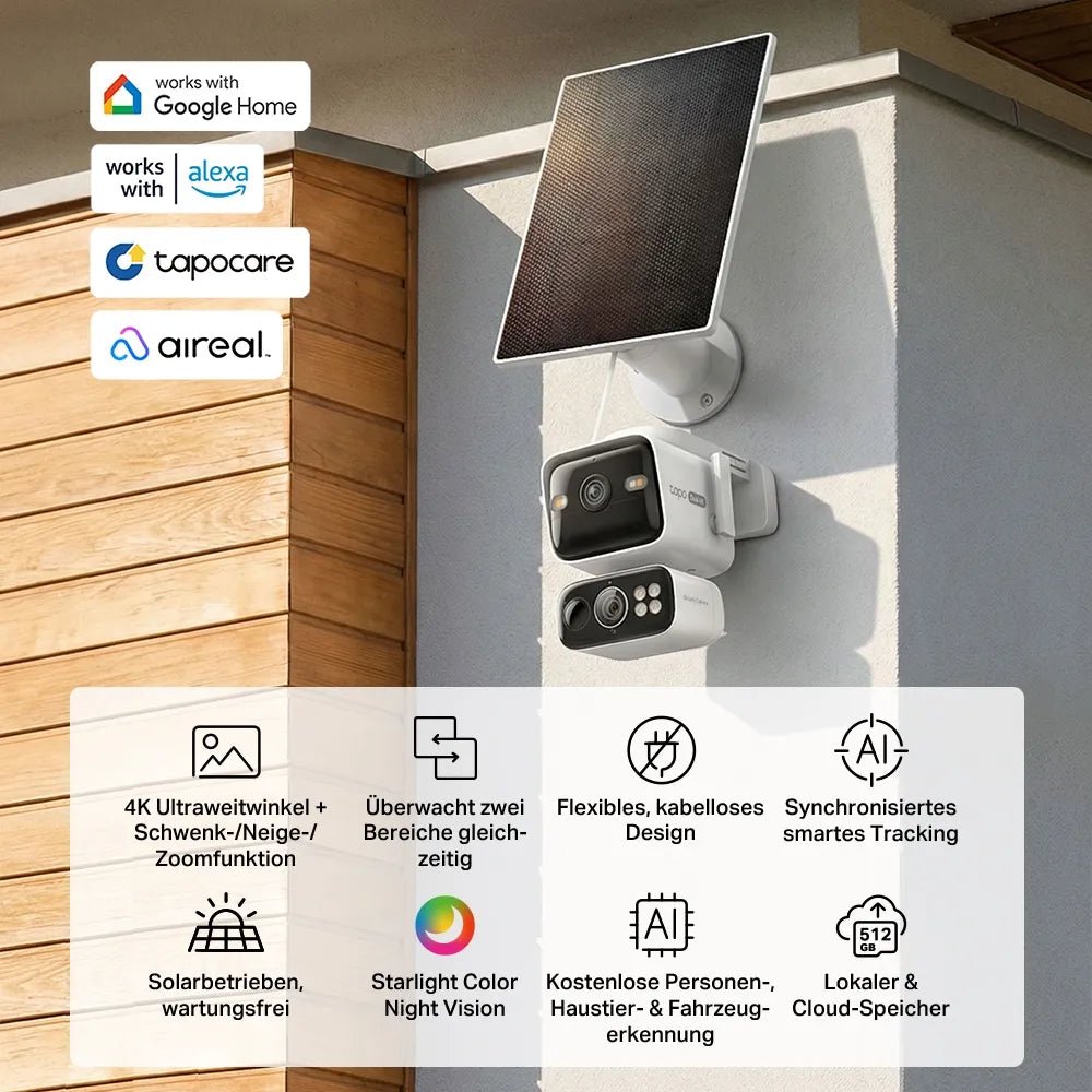 4K Dual - Objektiv 360° Solarbetriebene Kamera | Tapo C675D KIT - Tapo C675D KIT