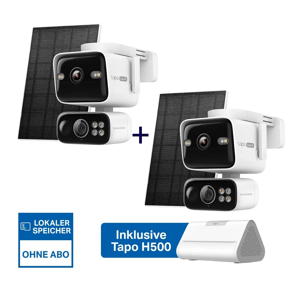 4K Dual-Objektiv Solar-Überwachungssystem | Tapo H500 + C675D KIT (2er-Pack) - Jun1