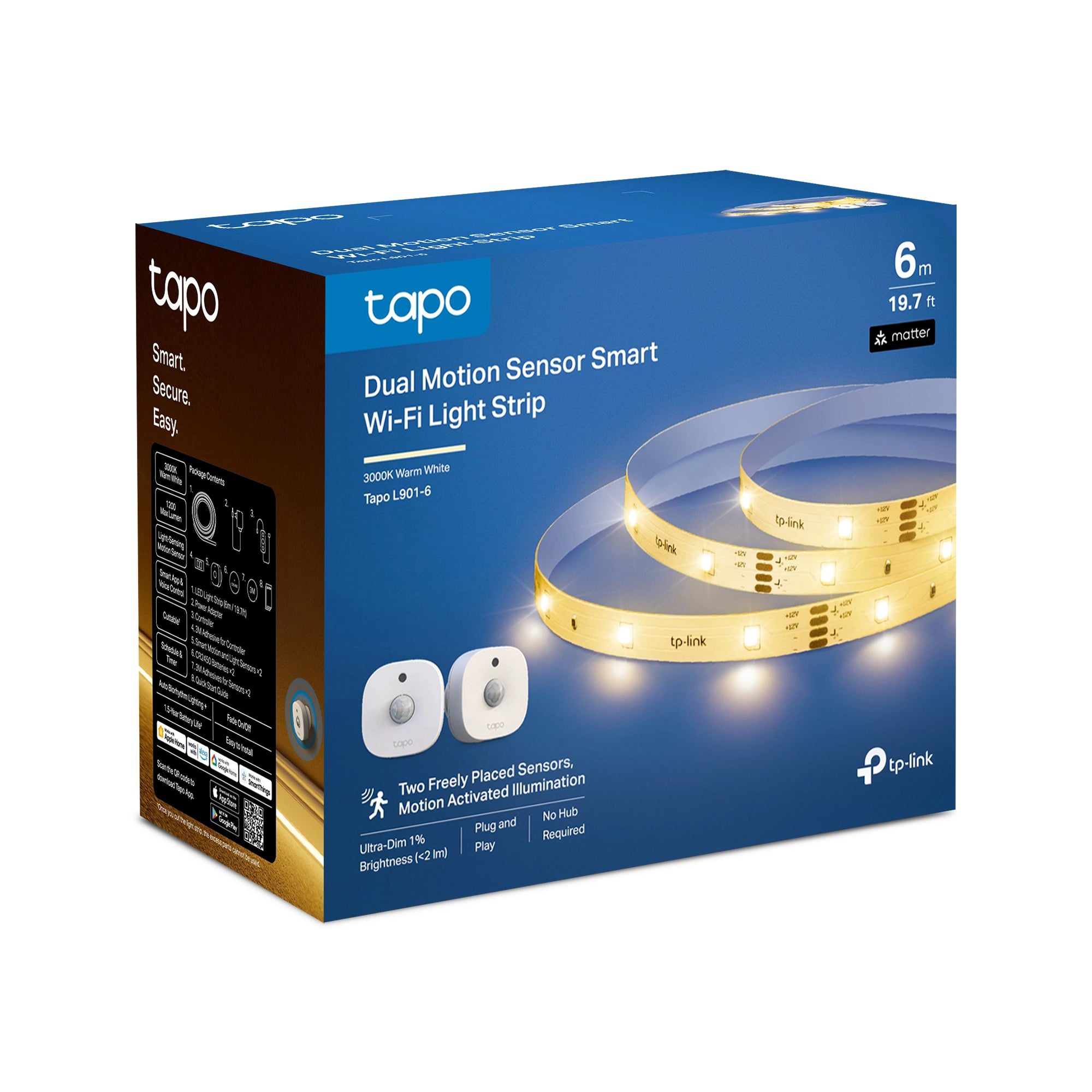 Tapo L901-6 | Smart WLAN Lichtstreifen 6 m mit 2 Bewegungssensoren