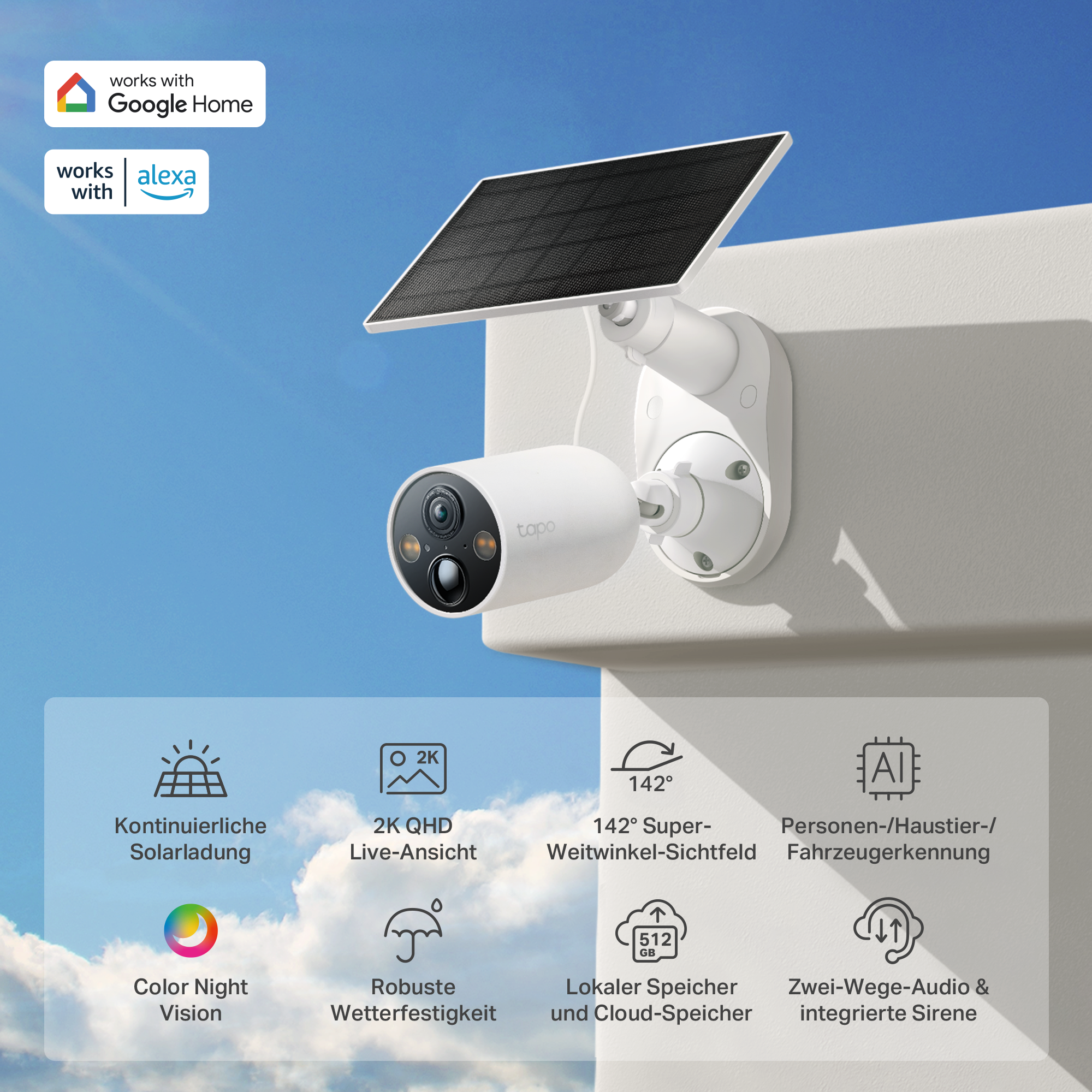 Tapo C425 Kit Solarpanel-Set, 10000mAh-Akku - Surveillance Cameras