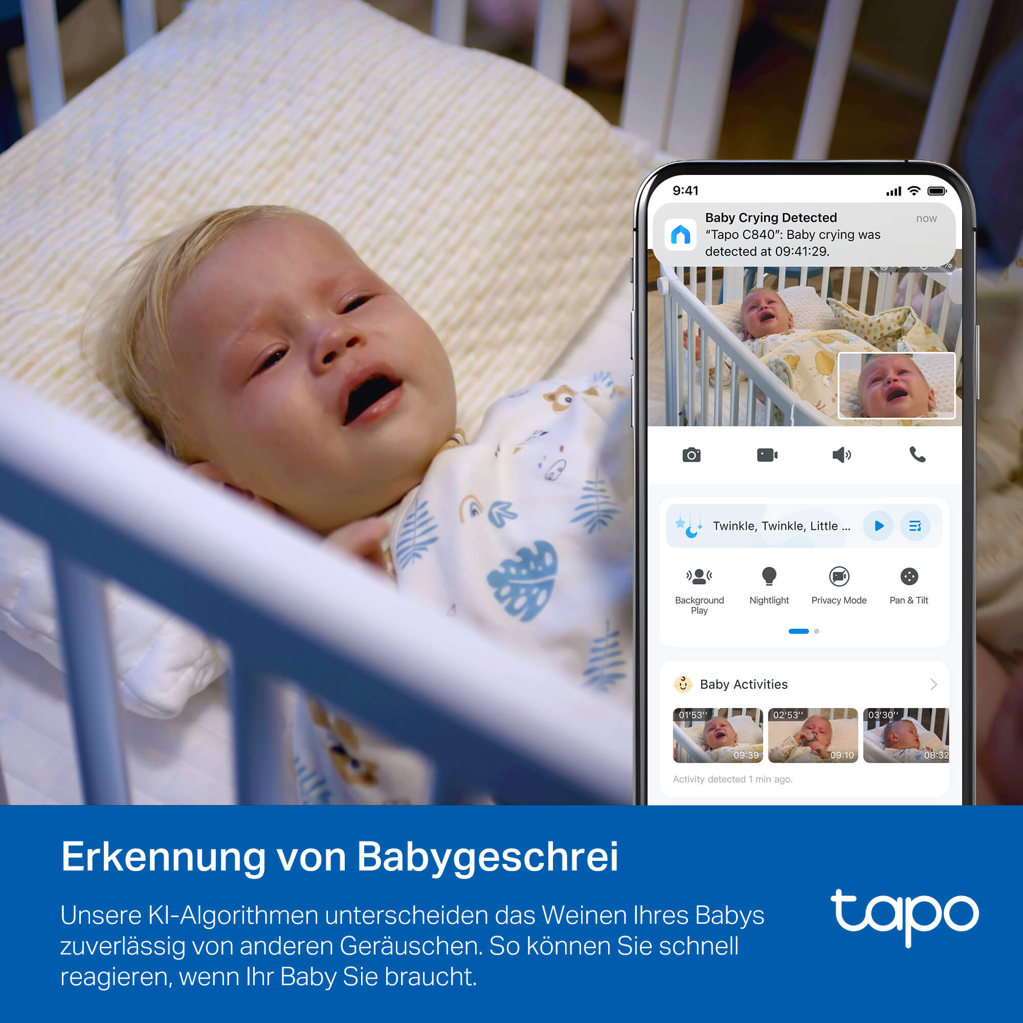 Tapo C840 2K 4MP, 360° Dual-Objektiv Baby Kamera - Überwachungskamera