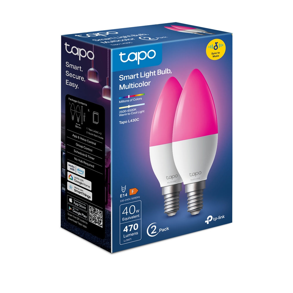 Tapo L430C(2-pack) Smarte WLAN Glühbirne E14, 470 Lumen - Bulb