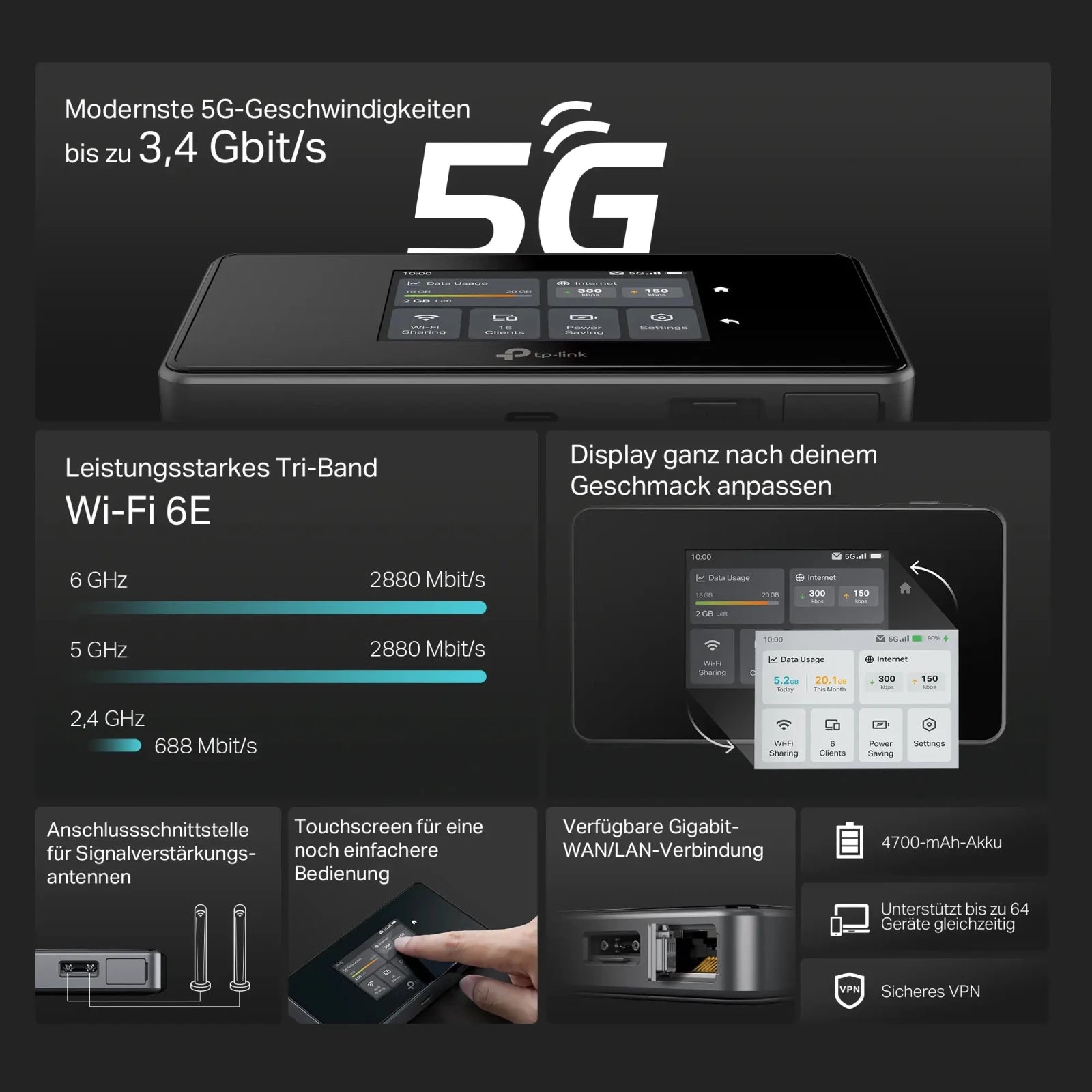 M8550 5G Mobiler Wi - Fi - Router - M8550