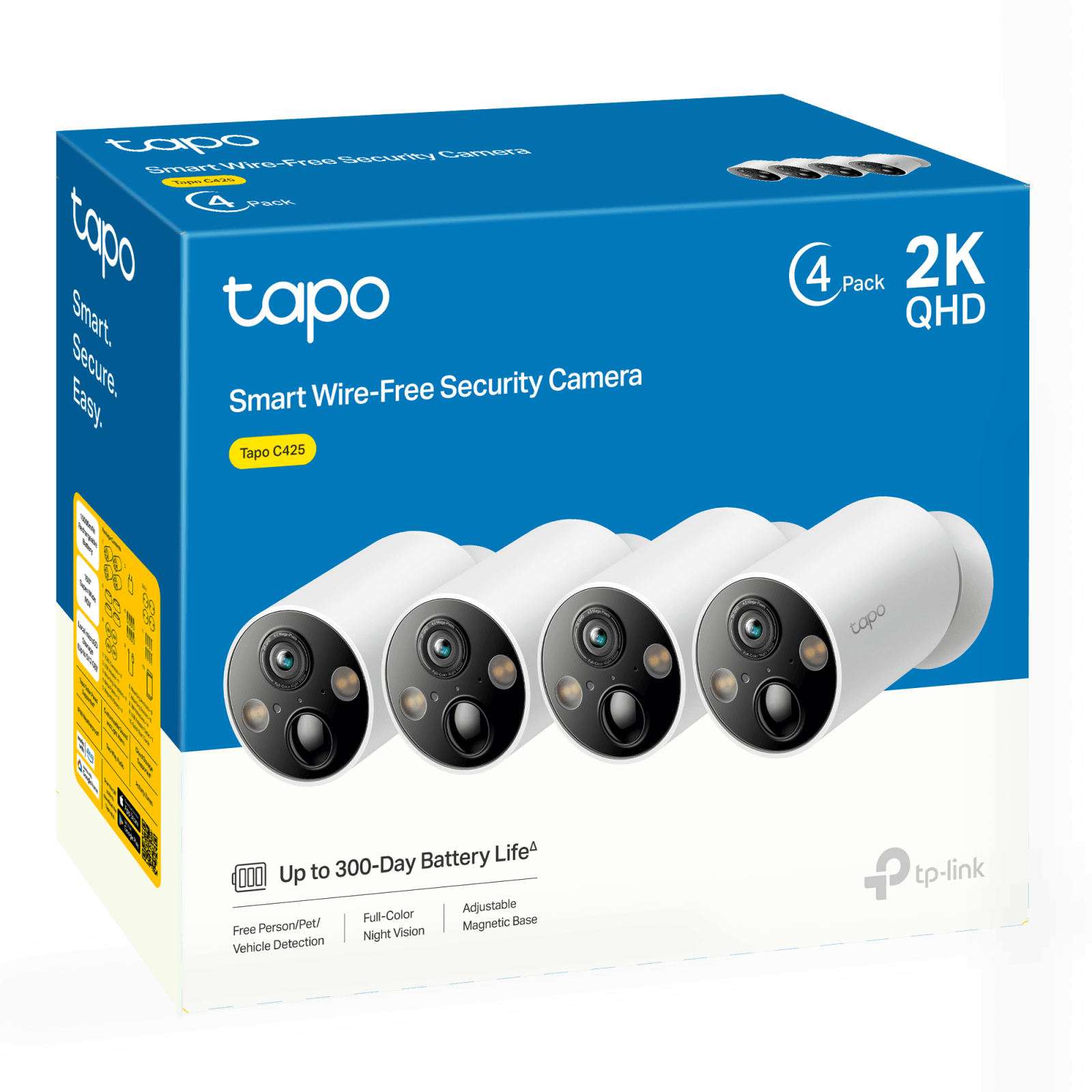 Tapo C425(4 - pack) 2K 4MP, 10000mAh - Akku - Tapo C425(4St.)