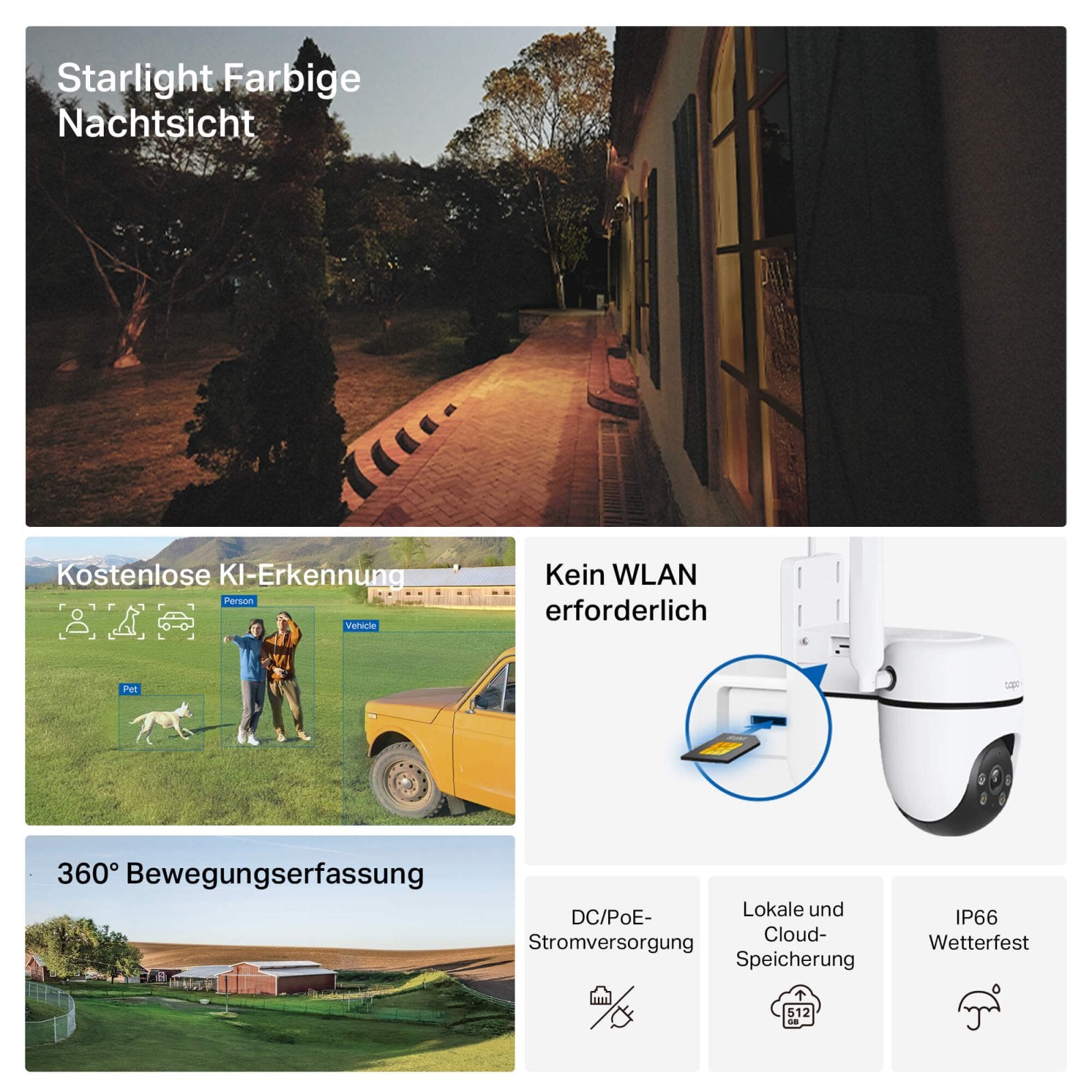 Tapo C501GW 360° Überwachungskamera mit SIM - Karte - Tapo C501GW