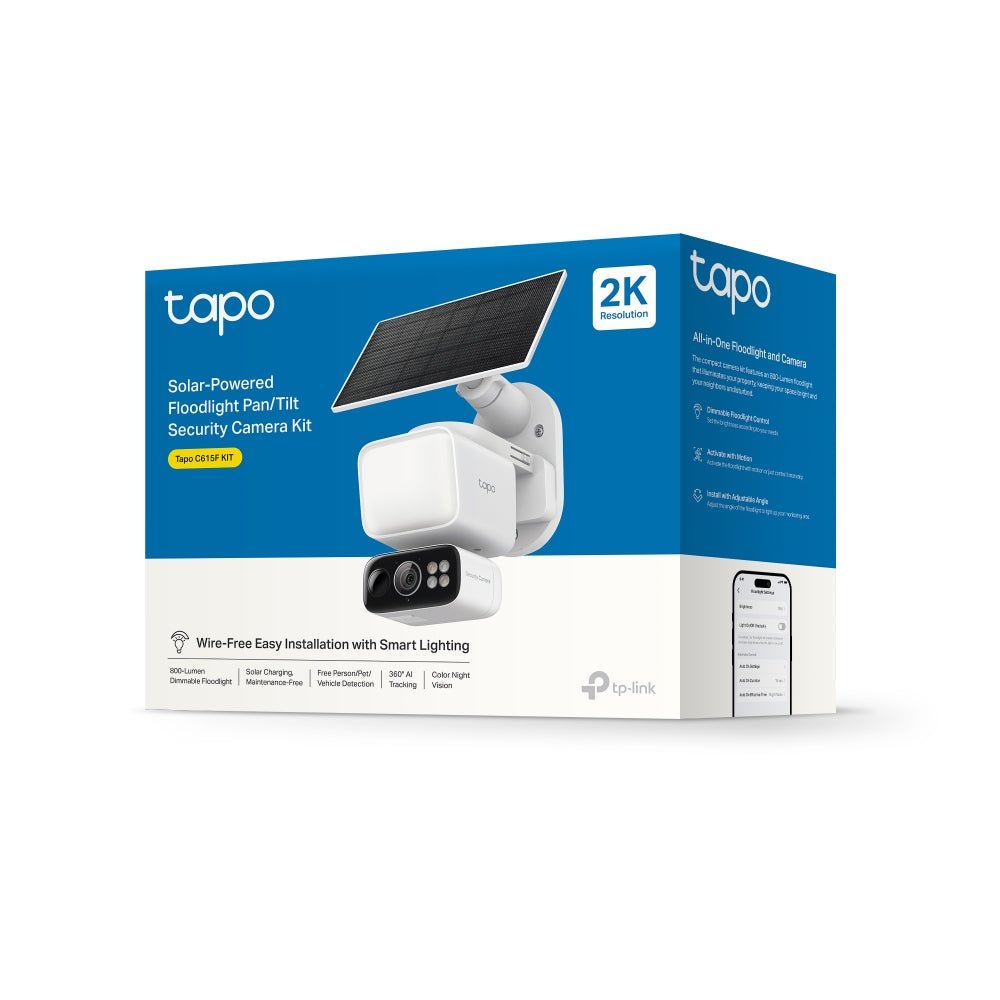 Tapo C615F KIT, 2K 3MP, 360° Abdeckung, 800 - Lumen, Solar - Flutlicht - Kamera - Tapo C615F KIT