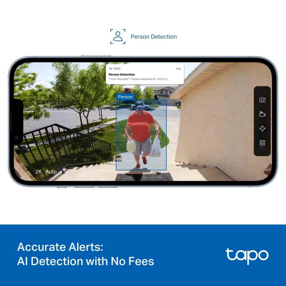 Tapo D205 2K 160°, Integrierter 5.200 mAh Akku - Tapo D205