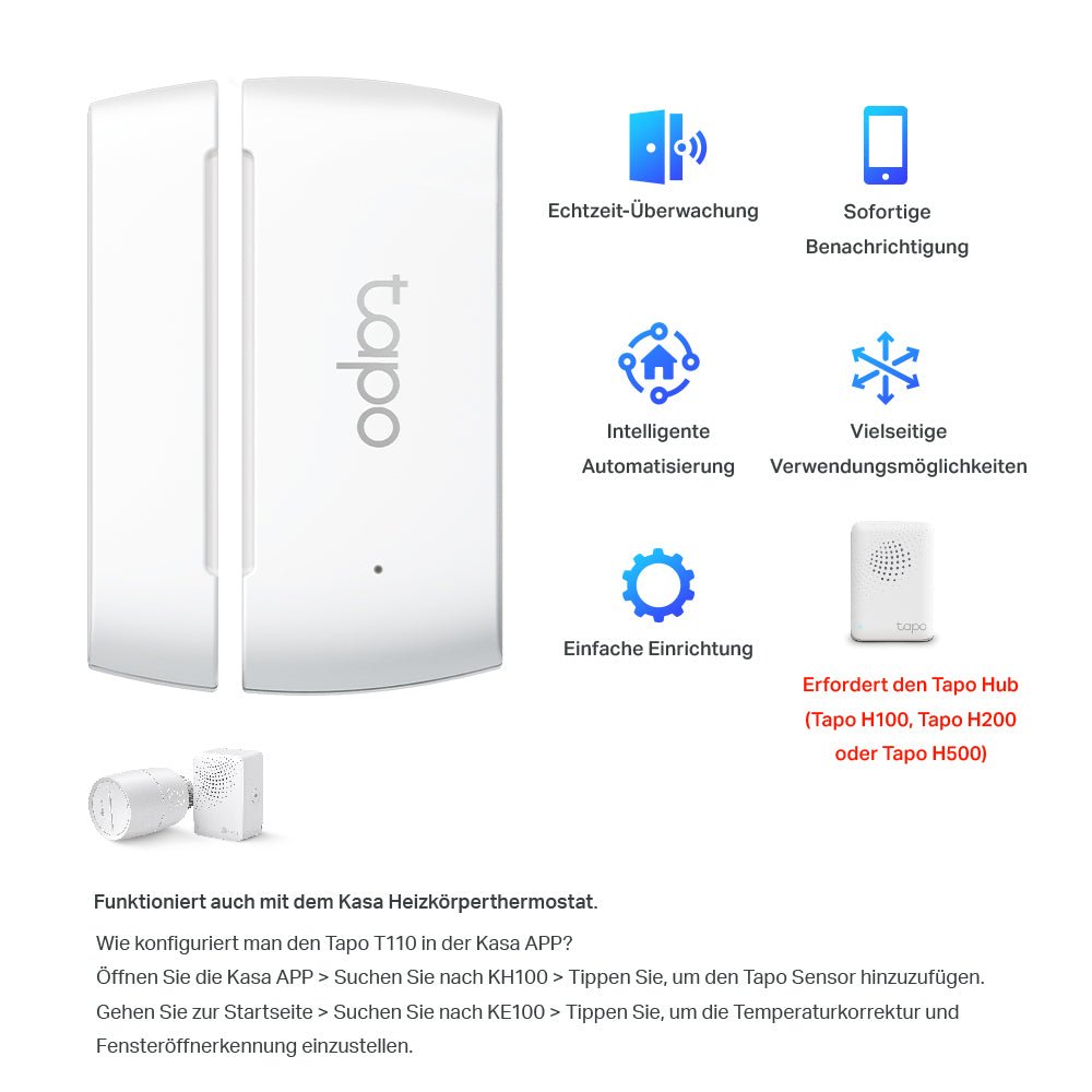 Tapo T110 Smart Kontakt Sensor für Fenster - /Türsicherung - Tapo T110