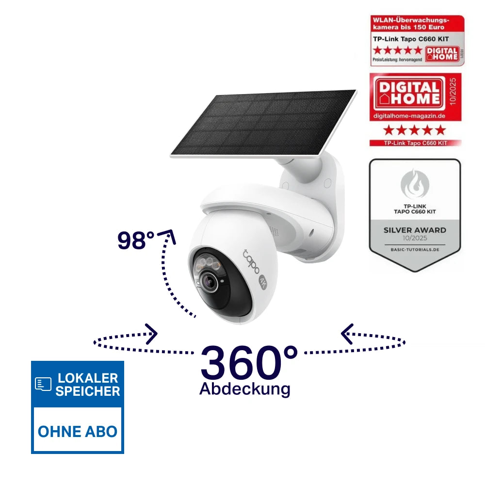 4K 8MP 360° Solarbetriebene Kamera | Tapo C660 KIT