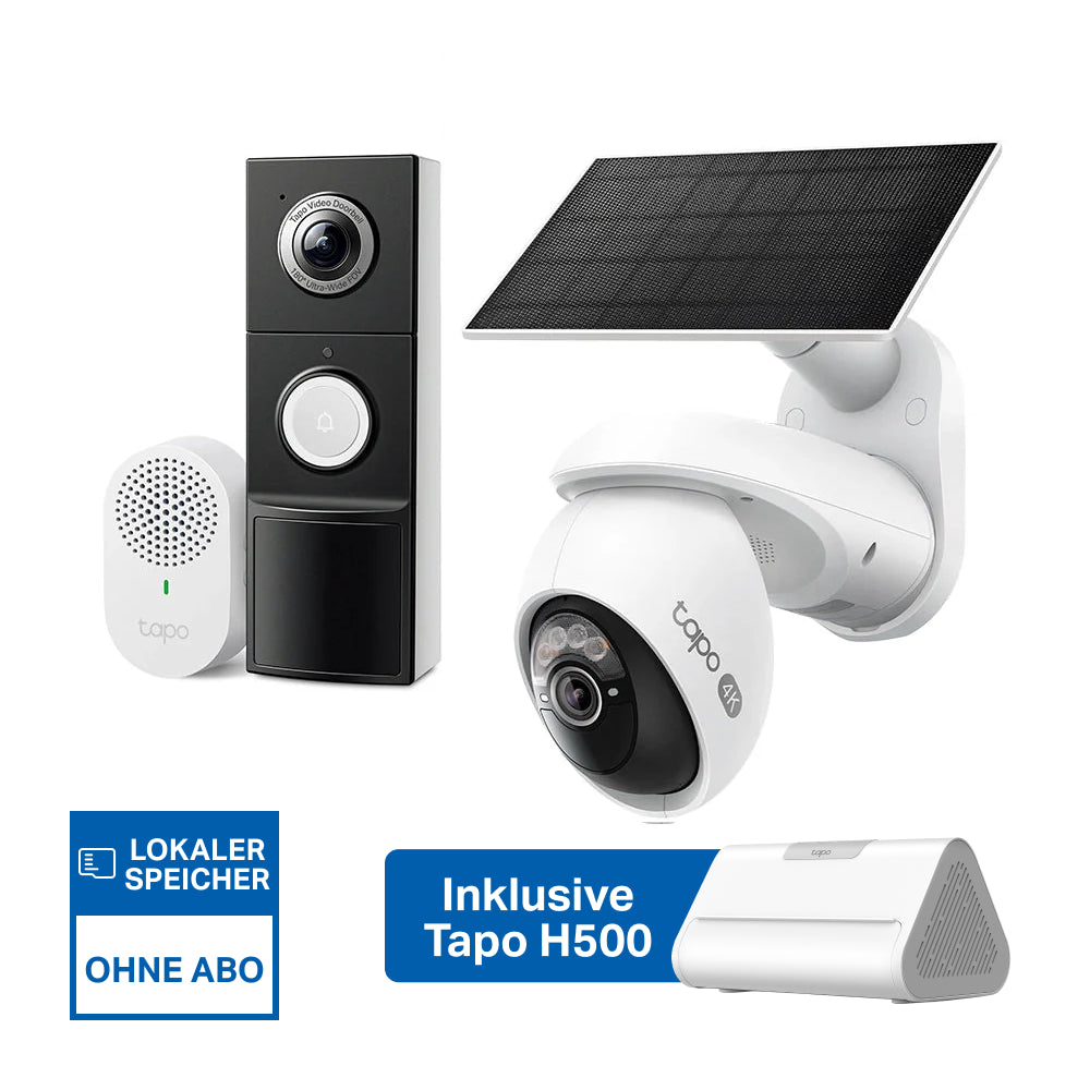 Tapo D235 Video Türklingel + C660 KIT + H500 Sicherheits-Bundle