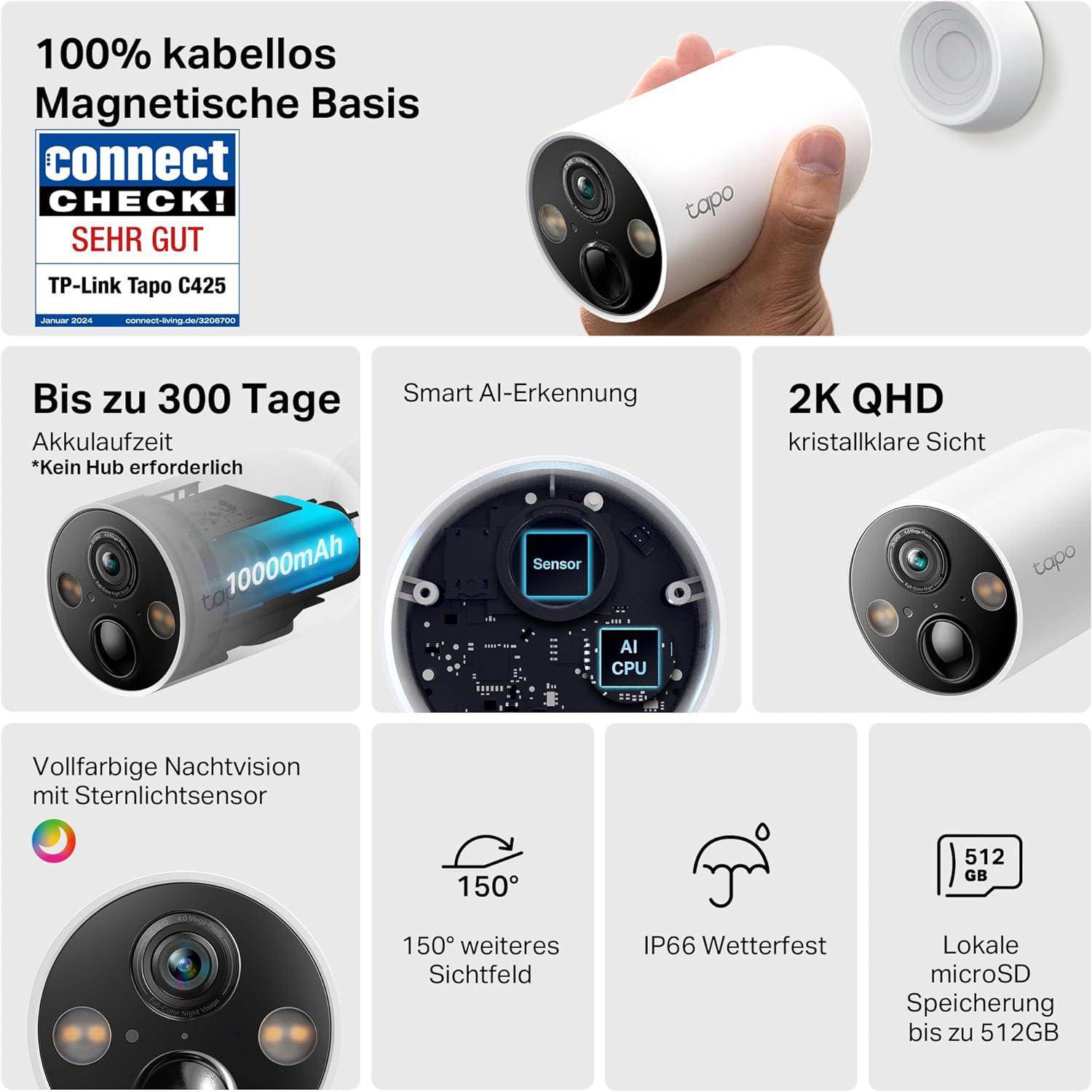 Tapo C425 - überwachungskamera aussen akku