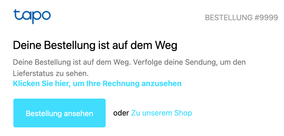 Wie man eine elektronische Rechnung herunterlädt - TP-Link Tapo Deutschland
