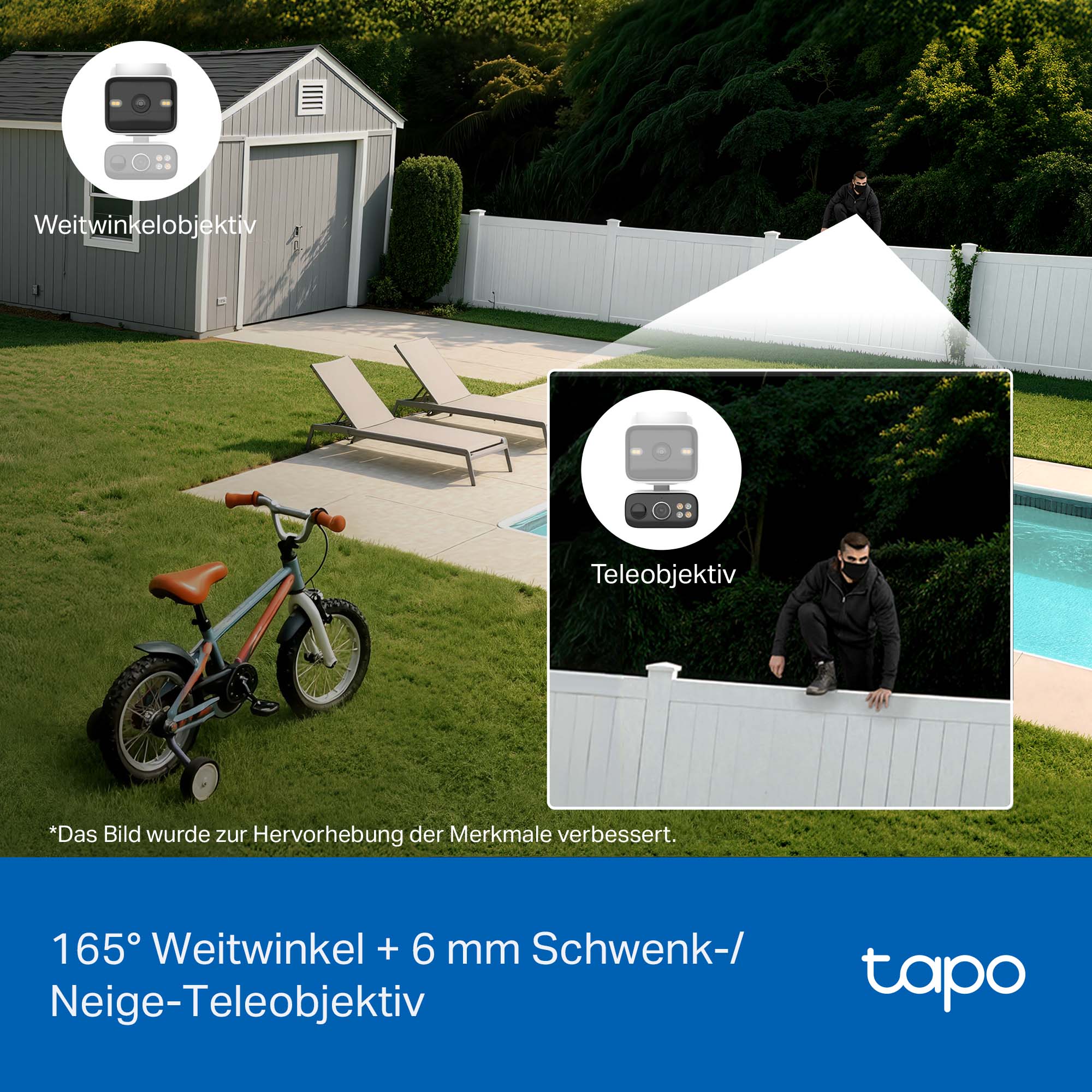 Tapo C645D KIT Solarbetriebenes dual lens Pan/Tilt Sicherheitskamera-Kit - Überwachungskamera