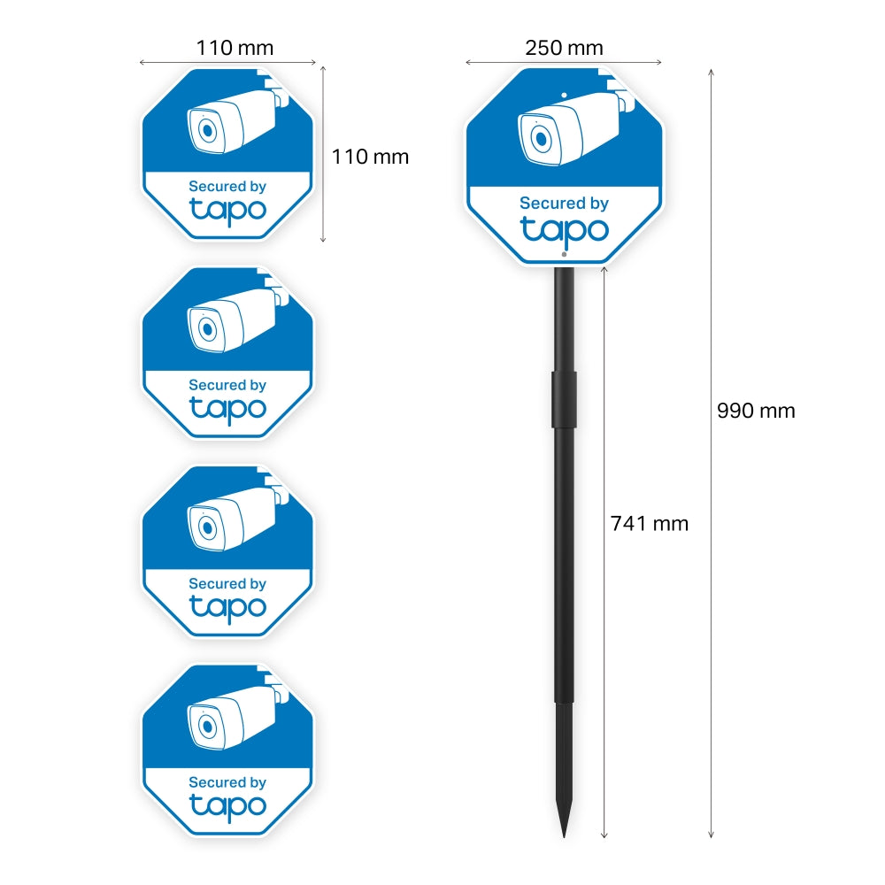 Tapo CA510 Tapo Sicherheitszeichen- und Aufkleber-Set