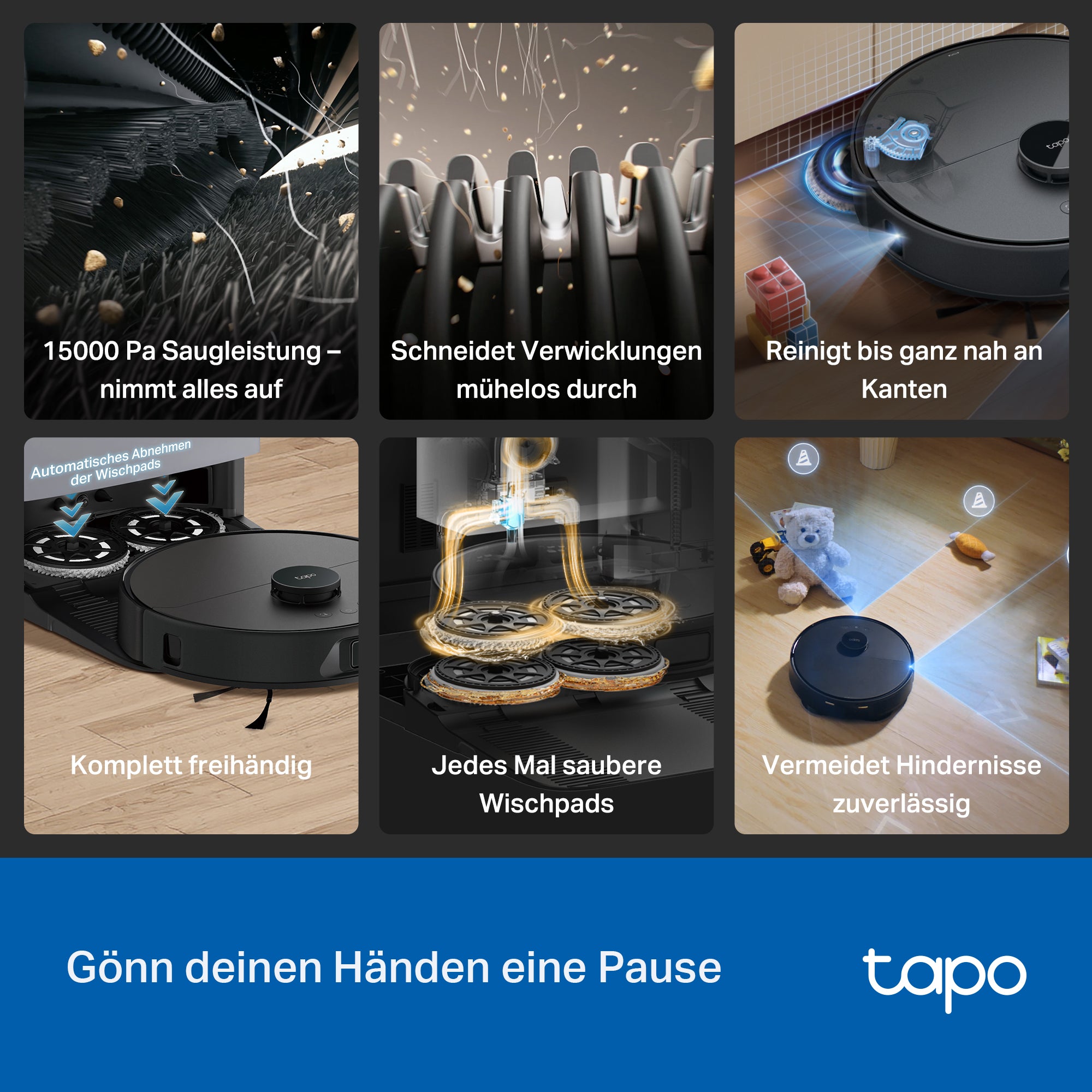 Tapo RV50 Pro Omni, Saug- & Wischroboter mit Selbstreinigung