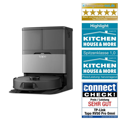 15.000 Pa, Saug - & Wischroboter mit Selbstreinigung, Tapo RV50 Pro Omni - Tapo RV50
