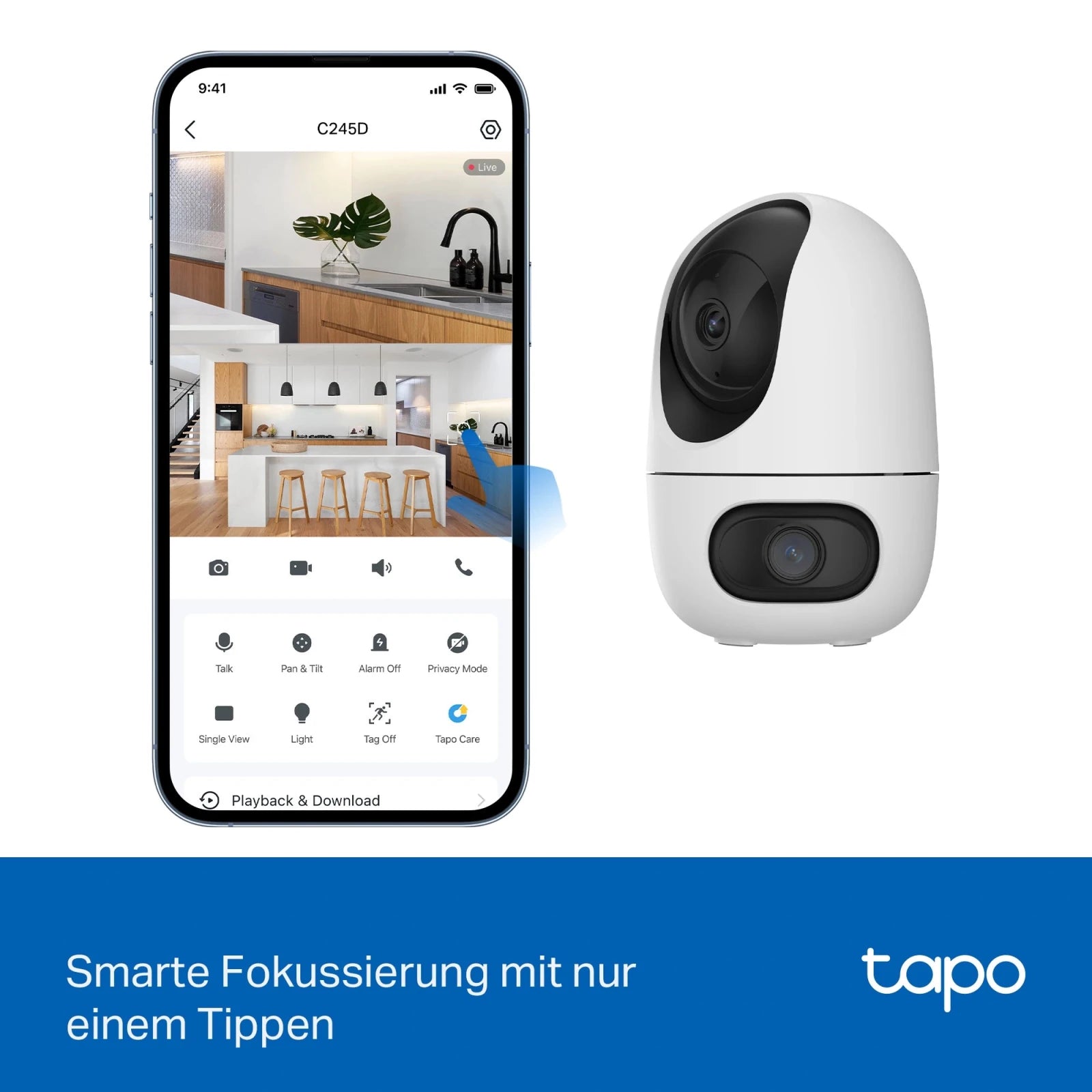 2K+2K Dual - Objektiv 360° Indoor - Kamera | Tapo C245D - Tapo C245D