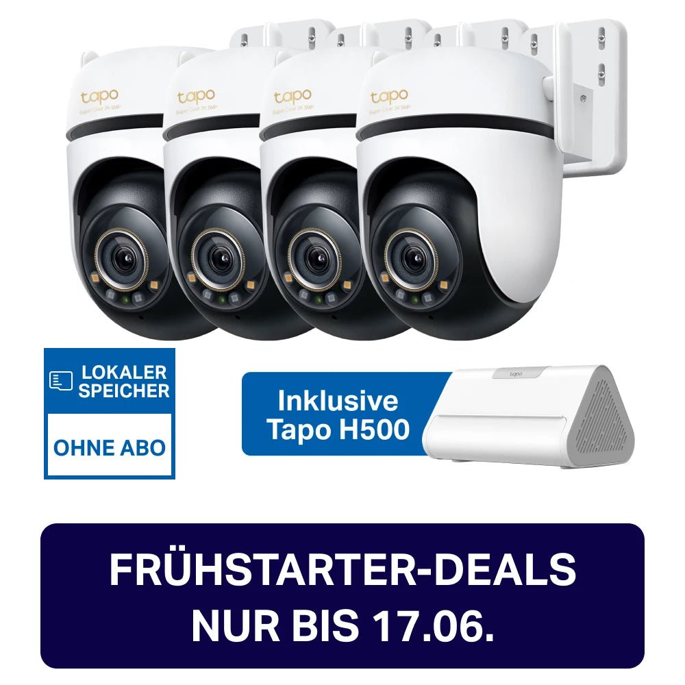 3K 5MP 360° Überwachungssystem | Tapo H500 + C530WS (4er-Pack) - Mai10
