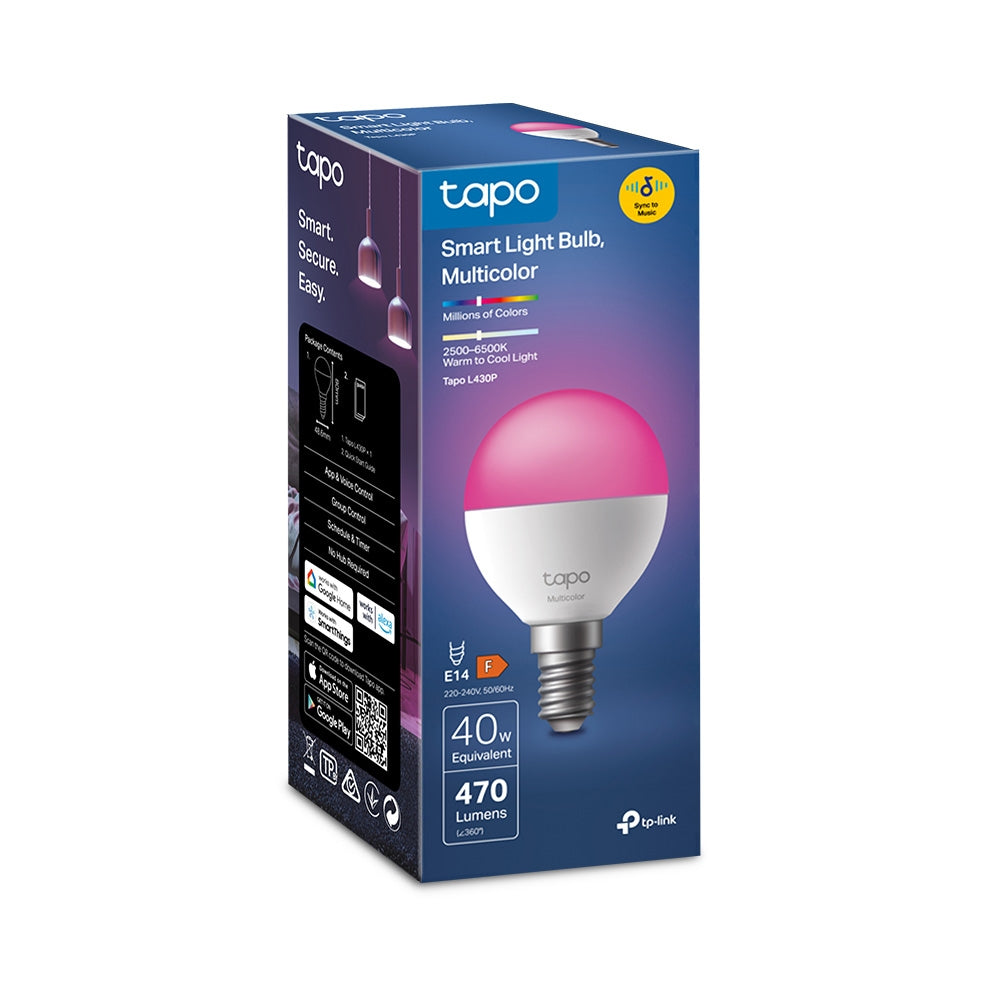 Tapo L430P Smart P45 Glühbirne E14, 470 Lumen Mehrfarbig