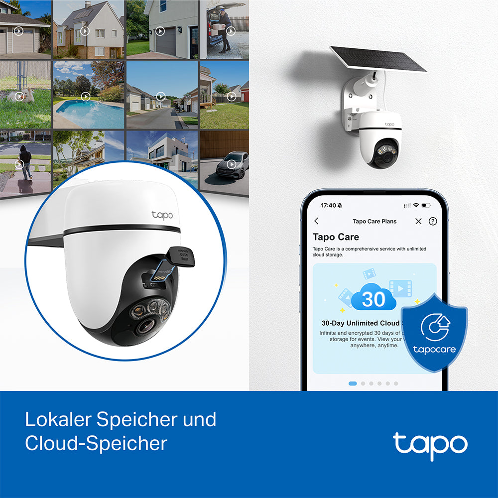 Tapo C610 KIT 2K 3MP 360°, Solarpanel-Set - Surveillance Cameras