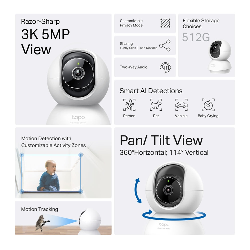 Tapo C230 3K 5MP - überwachungskamera innen