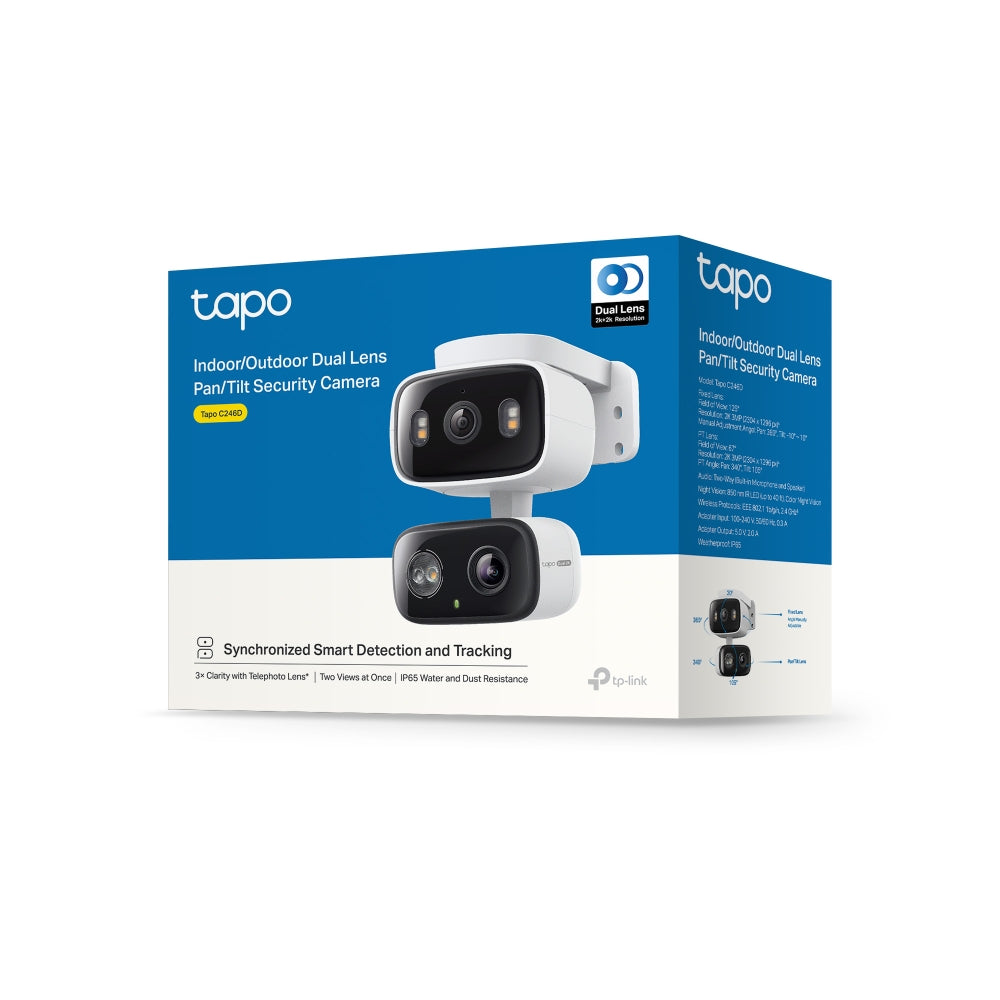 Tapo C246D 2K 3MP, Dual-Objektiv für Innen & Außen