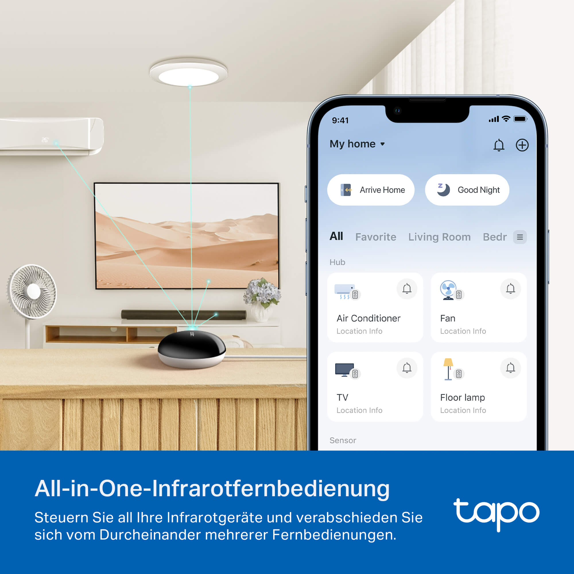 Tapo H110 Hub, Infrarot Fernbedienung