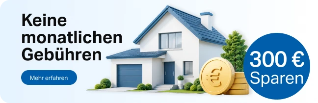 Keine monatlichen Gebühren. Über 3 Jahre 300€ sparen