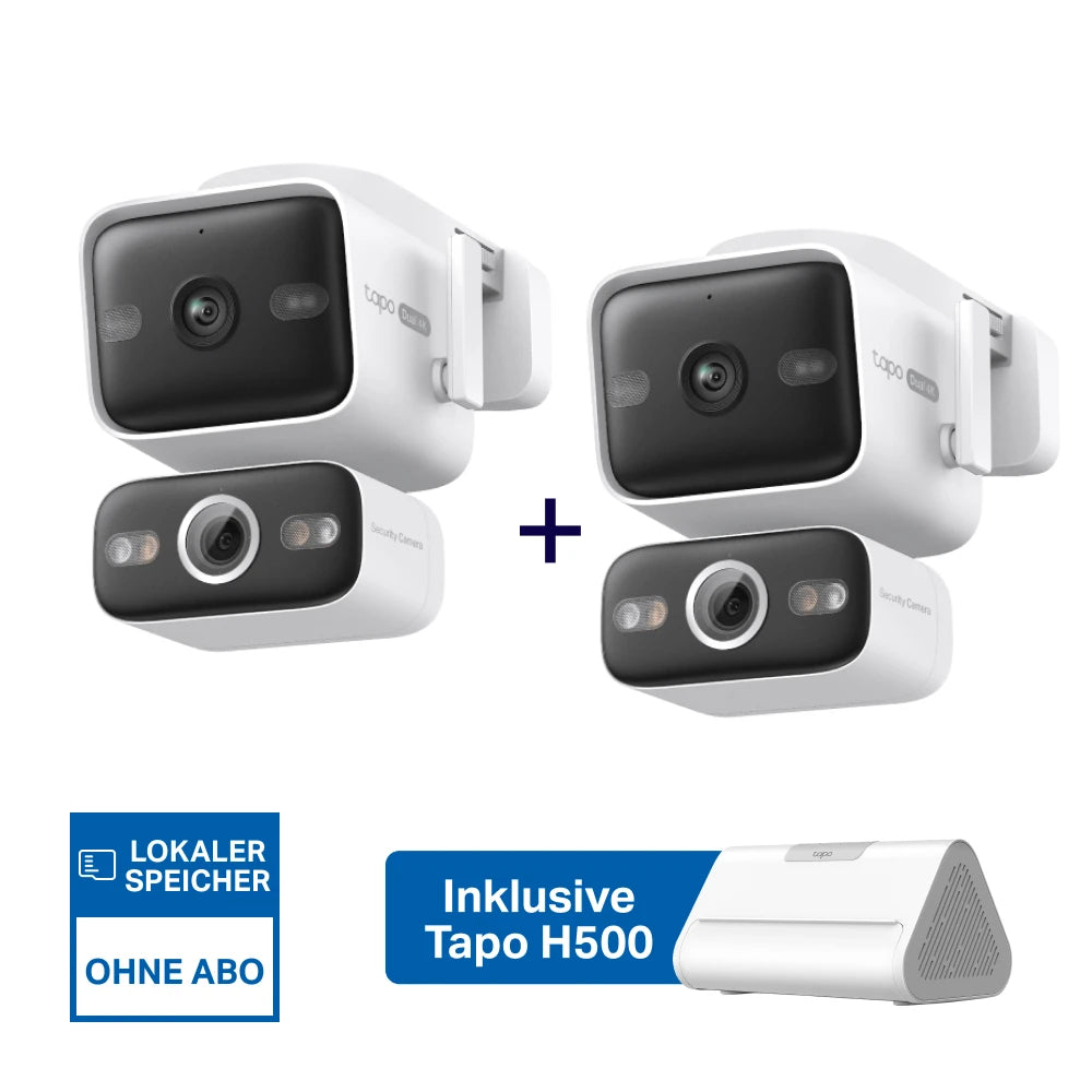 4K Dual-Objektiv Überwachungssystem | Tapo H500 + C575D (2er-Pack)