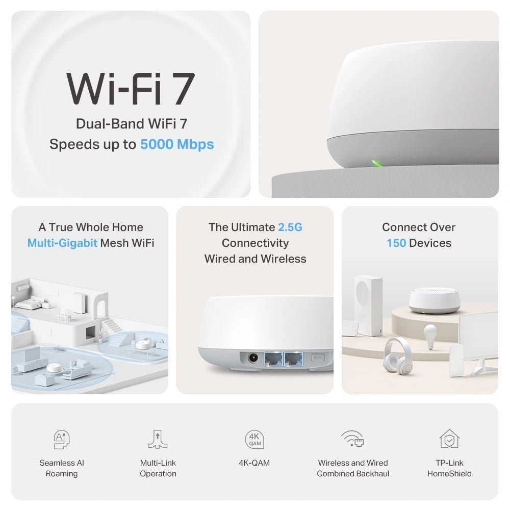 Deco BE25(2 - pack) Wi - Fi 7 Mesh WLAN Set, BE3600 Dual Band - Deco BE25(2pk)