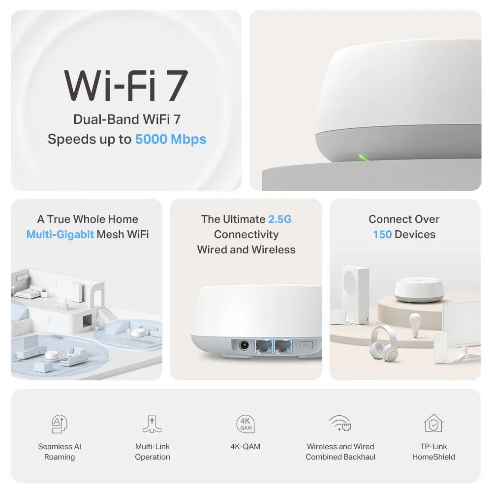 Deco BE25(3 - pack) Wi - Fi 7 Mesh WLAN Set, BE3600 Dual Band - Deco BE25(3pk)