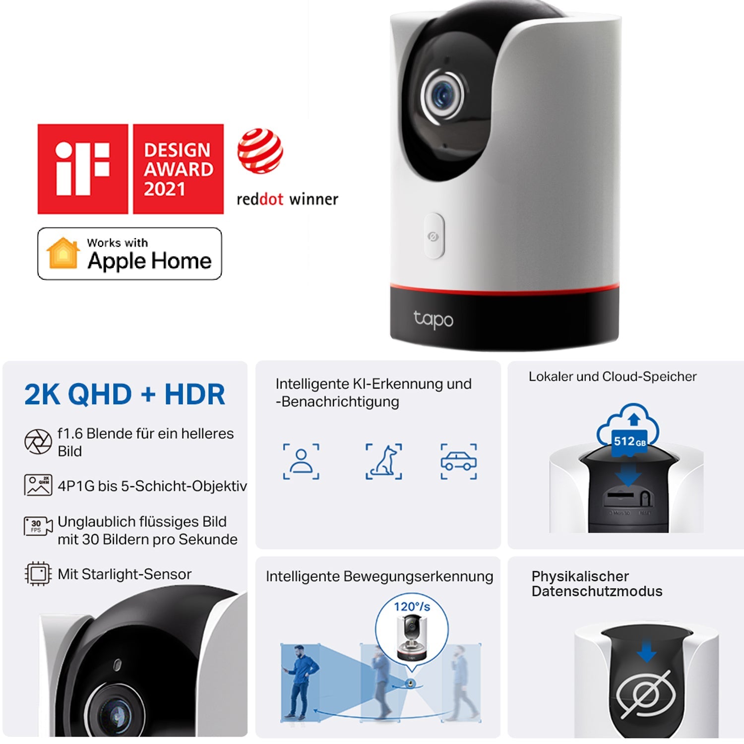Tapo C225 2K 4MP mit physischem Privatsphärenmodus - Tapo C225