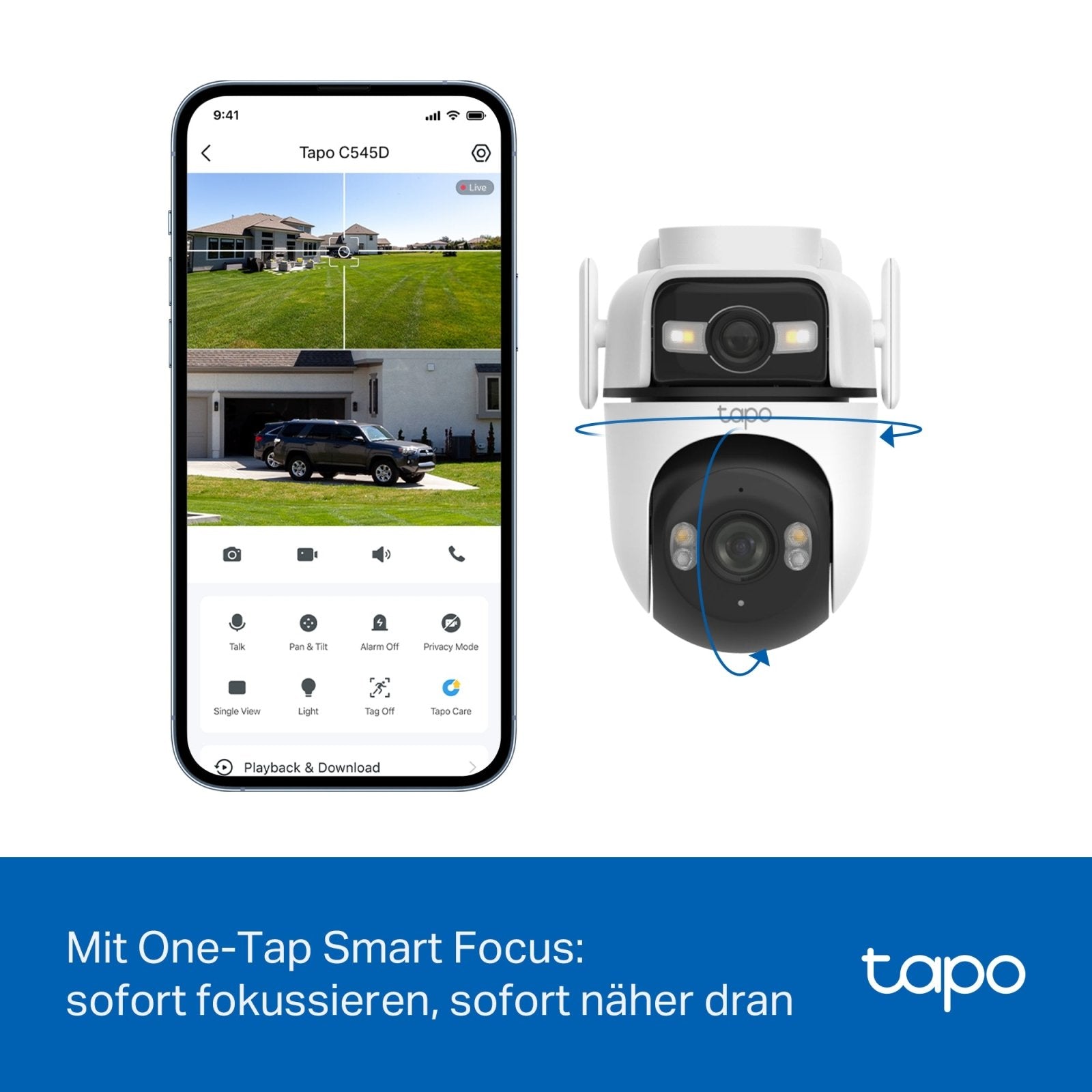 Tapo C545D 2K 3MP, Dual - Objektiv für Außenbereich - Tapo C545D