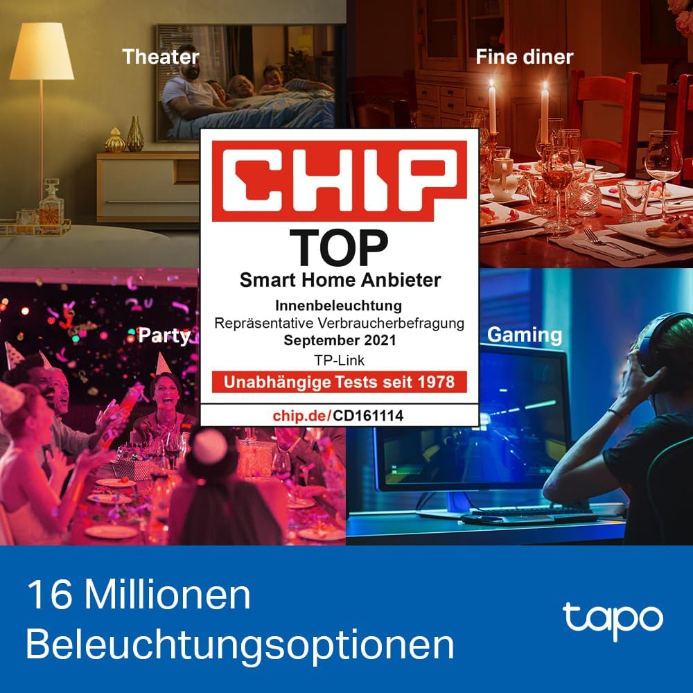 Tapo L530E WLAN Glühbirne, 806 Lumen Mehrfarbrige - Tapo L530E