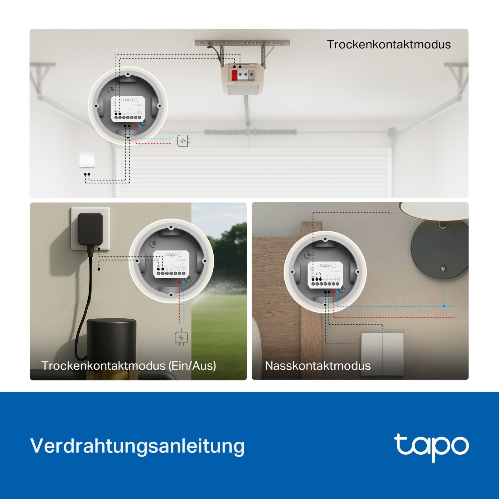 Tapo S110E, 1 - Kanal Smart Relaisschalter mit Dry/Wet Contact, Garagentorsteuerung - Tapo S110E