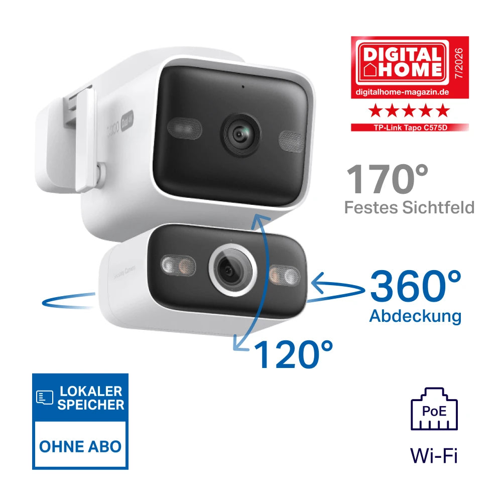 4K Dual-Objektiv 360° Outdoor Kamera mit PoE | Tapo C575D
