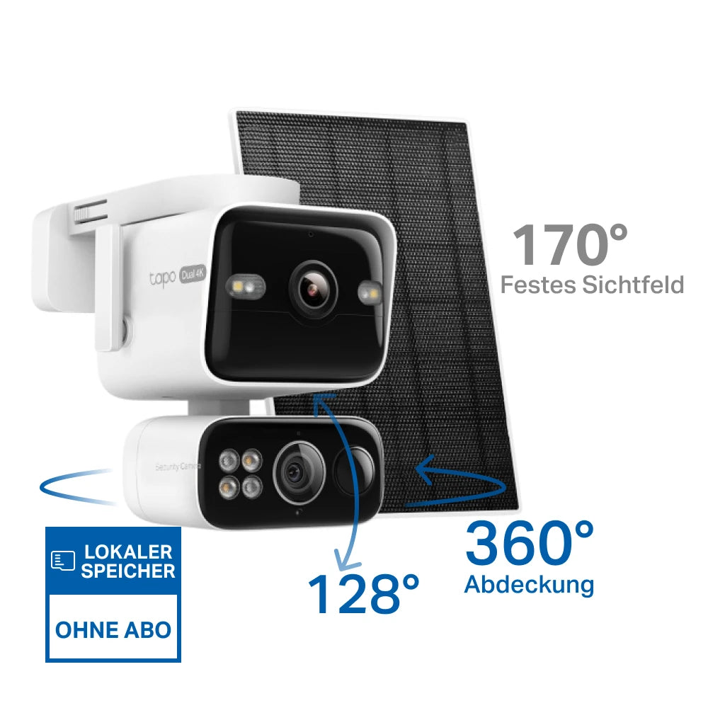 4K Dual-Objektiv 360° Solarbetriebene Kamera | Tapo C675D KIT