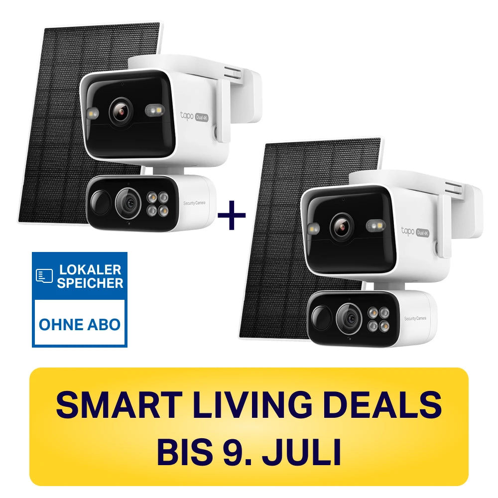 4K Dual-Objektiv 360° Solarbetriebene Kamera | Tapo C675D KIT (2er-Pack)
