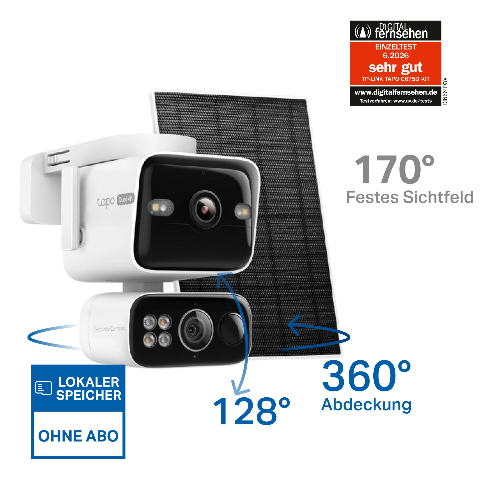 4K Dual-Objektiv 360° Solarbetriebene Kamera | Tapo C675D KIT