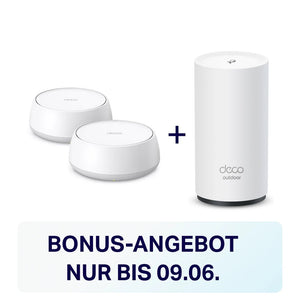 Wi-Fi 7 Mesh Bundle | Deco BE25 (2er-Pack) + Deco BE25 Outdoor